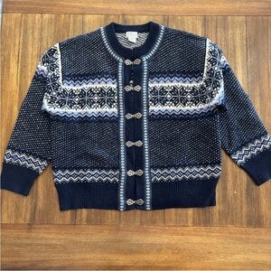 Willi Smith Navy and White Patterned Cardigan